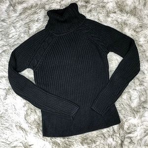 Black Turtleneck Esprit Cabled Sweater